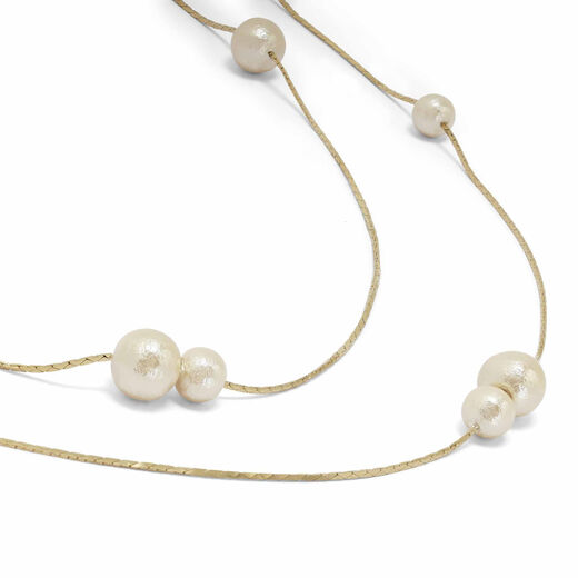 Petite cotton pearl necklace by Anq